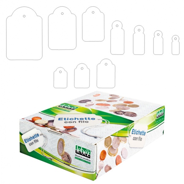 Scatola 1000 etichette con filo A385 (11x29mm) - Z00287