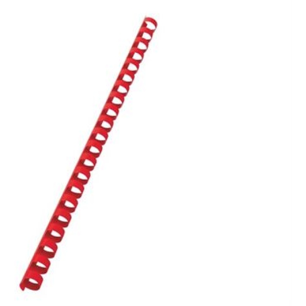 Scatola 100 dorsi spirale 14mm rosso 21 anelli - Z00306