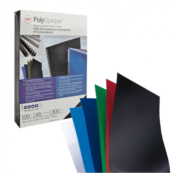 100 copertine polyopaque A4 300mic nero ppl - Z00339