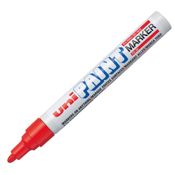 Marcatore uni paint px20 rosso p. media a vernice - Z00647
