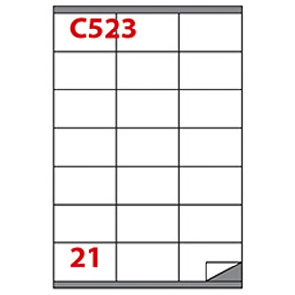 Etichetta adesiva c/523 bianca 100fg A4 70x41mm (21et/fg) markin - Z00719