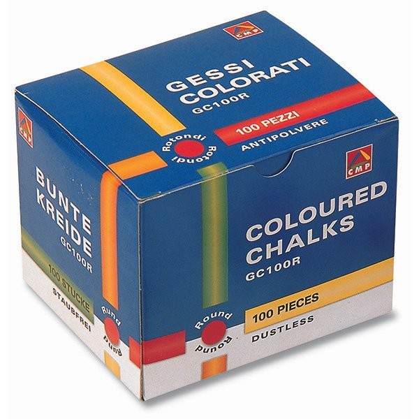 Scatola 100 gessetti tondi colorati cmp - Z01026