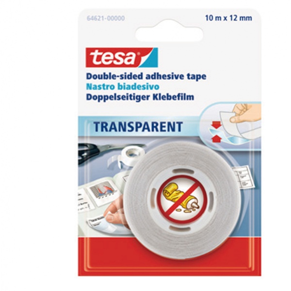 Nastro biadesivo 10mtx12mm trasparente (bls 64-621) tesa - Z01068