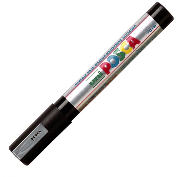 Marcatore uni posca pc5m argento p. media - Z01185