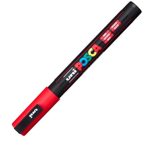 Marcatore uni posca pc3m rosso p. fine - Z01194