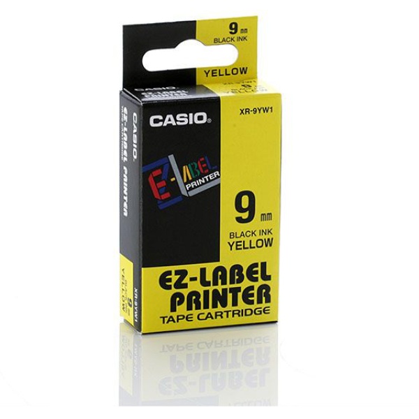 Nastro casio 9mm x 8mt nero su giallo - Z01259