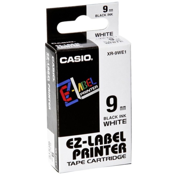 Nastro casio 9mm x 8mt nero su bianco - Z01260