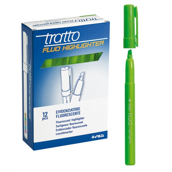 Scatola 12 evidenziatori highlighter verde tratto fluo - Z01273