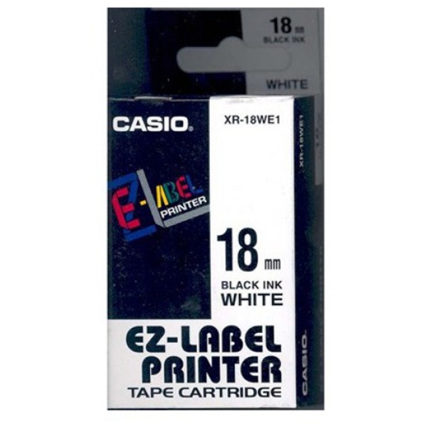 Nastro casio 18mm x 8mt nero su bianco - Z01437