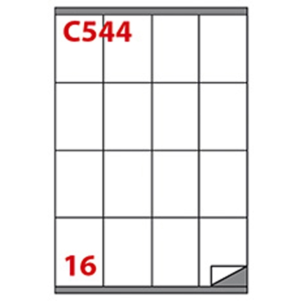 Etichetta adesiva c/544 bianca 100fg A4 72x53mm (16et/fg) markin - Z01439