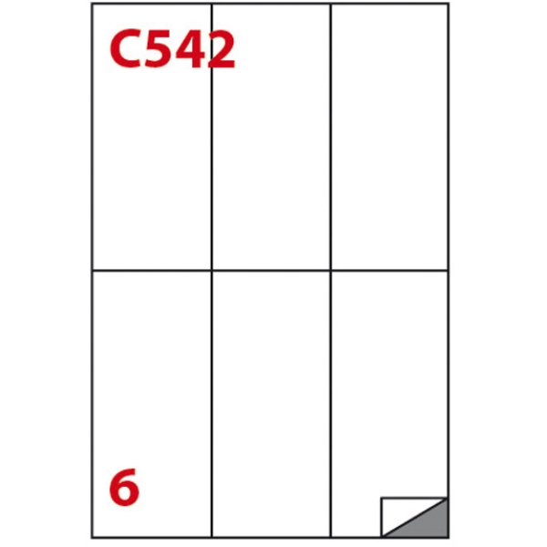 Etichetta adesiva c/542 bianca 100fg A4 70x148mm (6et/fg) markin - Z01444