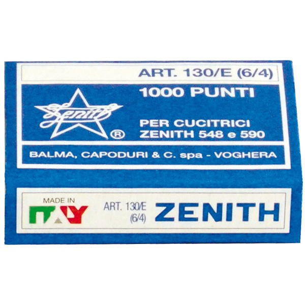 Scatola 1000 punti zenith 130/e s100 (6/4) in acciaio naturale conf. 100 scatole - Z01528