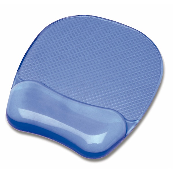 Mouse pad con poggiapolsi in gel trasparente blu - Z01600