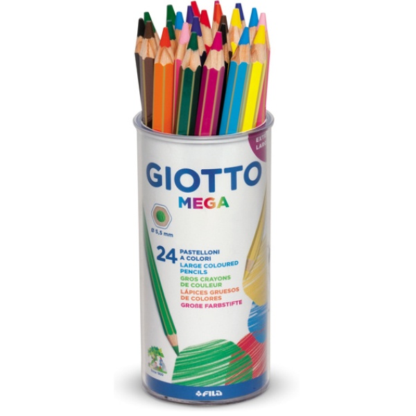 Barattolo 24 pastelli giotto mega - Z01614
