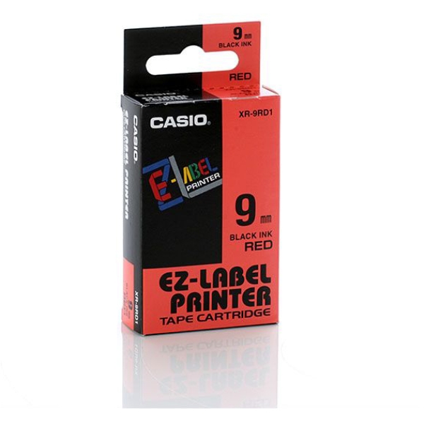 Nastro casio 9mm x 8mt nero su rosso - Z01630