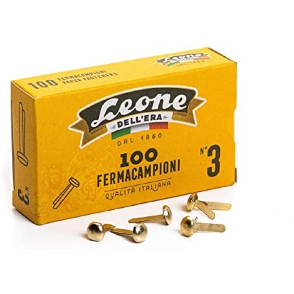 Scatola 100 fermacampioni n.3 17mm ottonati astra - Z01639