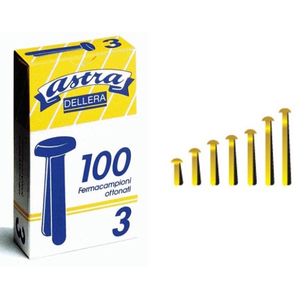 Scatola 100 fermacampioni n.7 31mm ottonati astra - Z01641