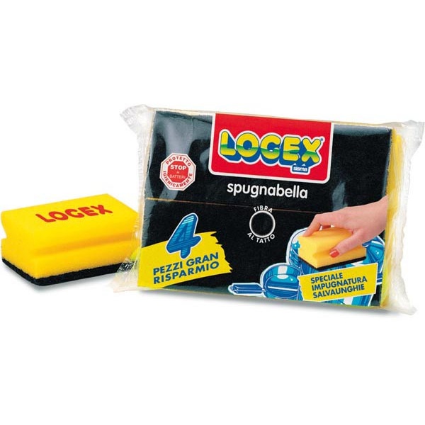Blister 4 spugnabella logex con impugnatura - Z01699