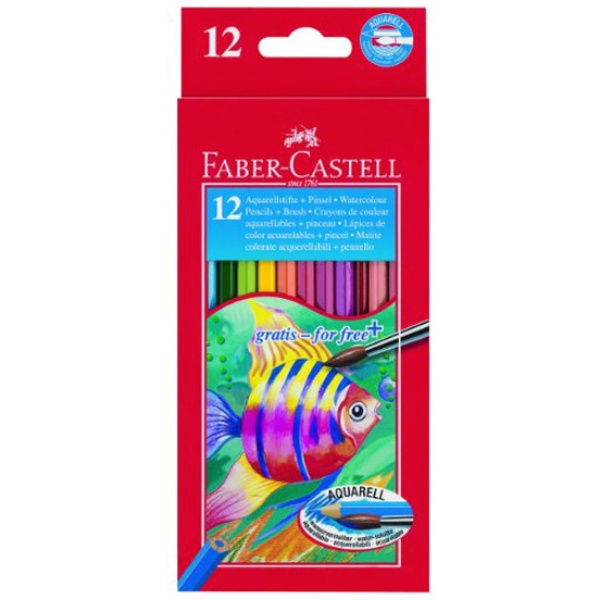 Astuccio 12 pastelli colorati acquerellabili red range faber castell - Z01995