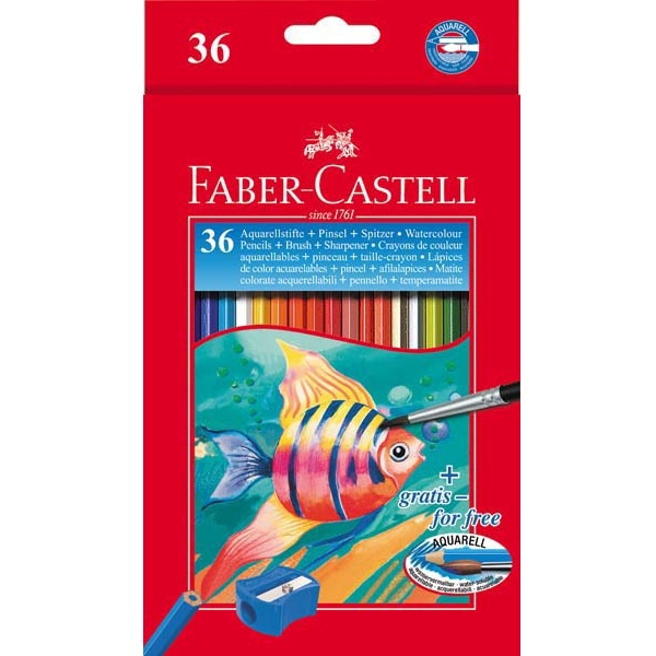 Astuccio 36 pastelli colorati acquerellabili red range faber castell - Z01997