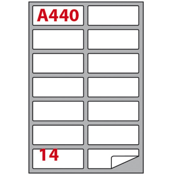 Etichetta adesiva a/440 bianca 100fg A4 99,1x38,1mm (14et/fg) markin - Z02053