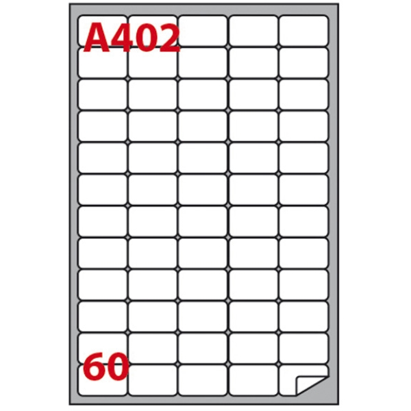 Etichetta adesiva a/402 bianca 100fg A4 37,5x23,5mm (60eti/fg) markin - Z02068