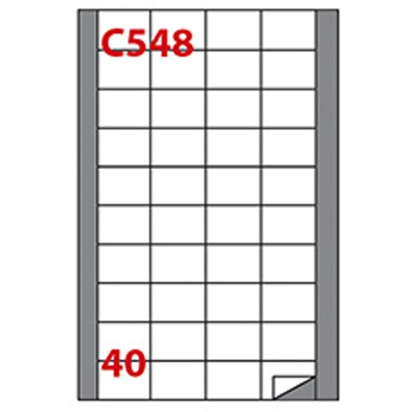 Etichetta adesiva c/548 bianca 100fg A4 45x29,7mm (40et/fg) markin - Z02078