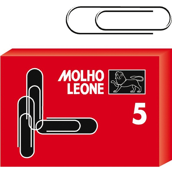 5 Scatole da 100 fermagli n.5 mm50 zincati leone - Z02216 - Conf. 5