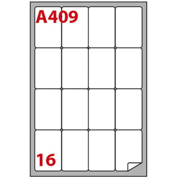 Etichetta adesiva a/409 bianca 100fg A4 47,7x70mm (16eti/fg) markin - Z02337