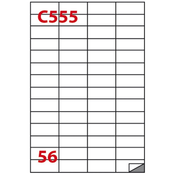 Etichetta adesiva c/555 bianca 100fg A4 52,5x21,2mm (56et/fg) markin - Z02339
