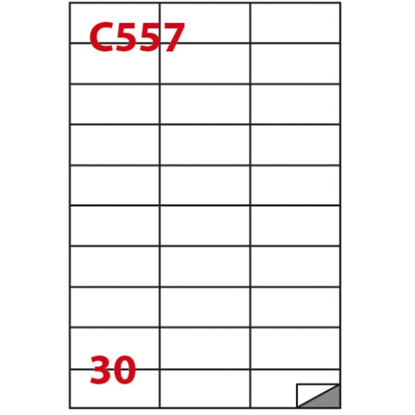 Etichetta adesiva c/557 bianca 100fg A4 70x29,7mm (30et/fg) markin - Z02353