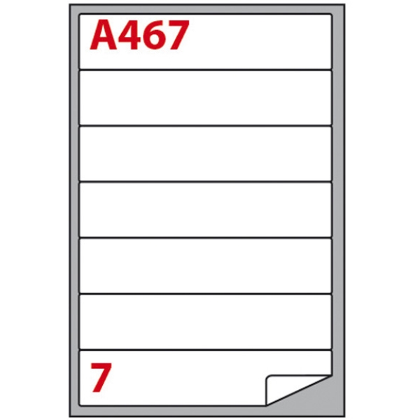 Etichetta adesiva a/467 bianca 100fg A4 190x38mm (7et/fg) markin - Z02389