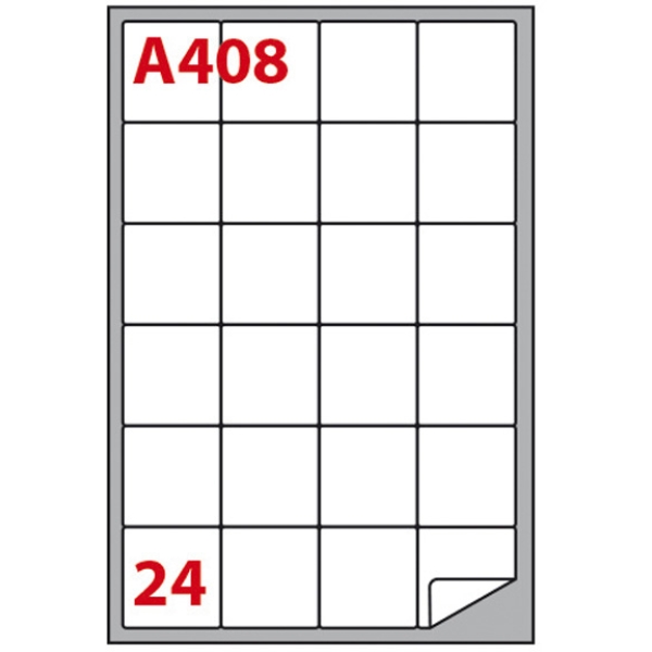 Etichetta adesiva a/408 bianca 100fg A4 47,5x46,5mm (24eti/fg) markin - Z02391