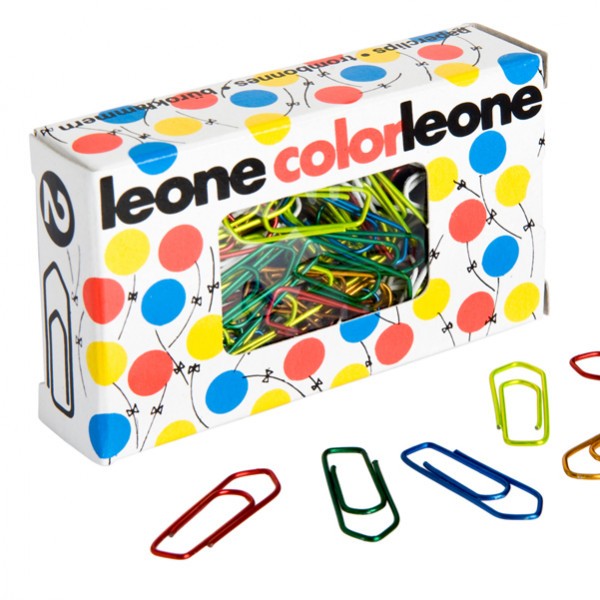 10 Scatole da 100 fermagli colorati e metallizzati n.2 26 mm leone color - Z02465 - conf.10