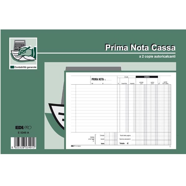 Blocco prima nota cassa 50/50 fogli autoric. 14,8x23 e5349a - Z02594