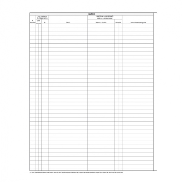 Registro merci in lavorazione 31x24 47pag. e2286 - Z02757