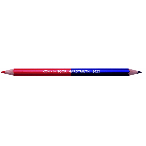 Scatola 12 matite bicolore grossa rosso-blu h3423 kohinoor