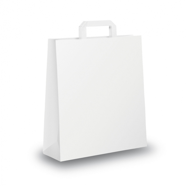 Blister 25 shoppers 18x8x25cm bianco neutro piattina - Z02812