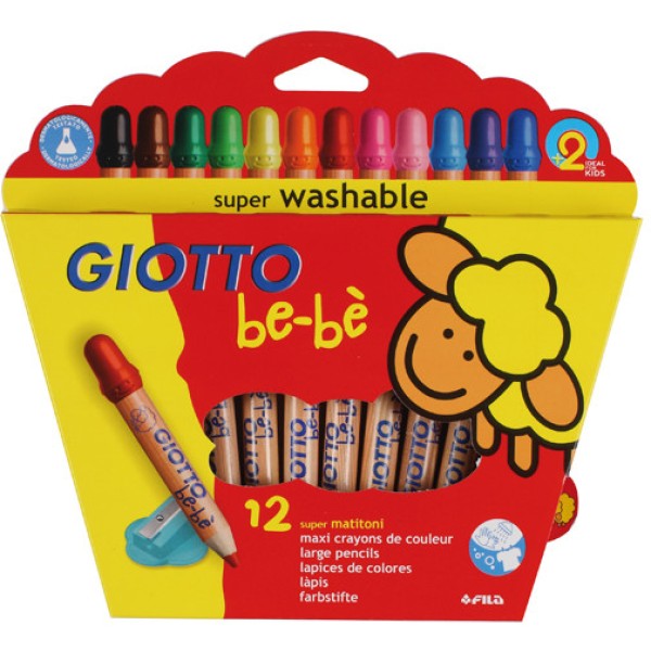 Astuccio 12 supermatitoni c/temperino giotto bebe' - Z02832