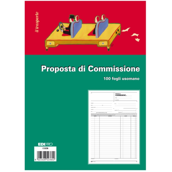 Blocco copia commissioni 29,7x21 100fogli uso mano e5236 edipro - Z02906