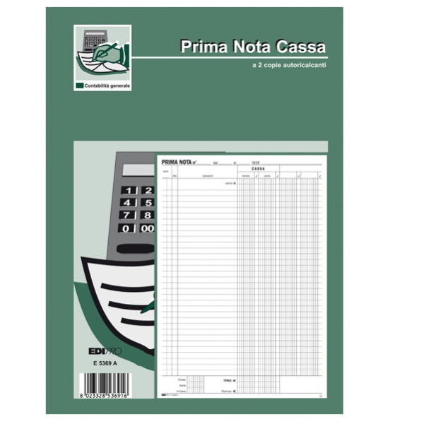 Blocco prima nota cassa 50/50 fogli autoric. 31x21 e5369a - Z02910