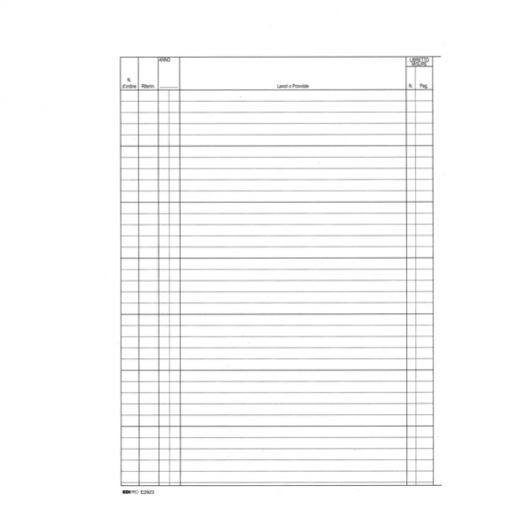 Registro contabilita' dei lavori 31x21cm 47pag numerate e2923 edipro - Z02920