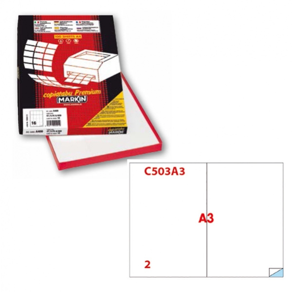 Poliestere adesivo c/503 trasparente opaco 50fg A4 210x297mm (1et/fg) laser - Z03005