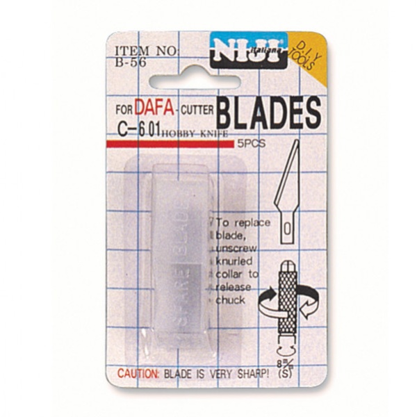 Tubetto 5 lame ricambio per cutter hobby knife art.b-56 - Z03139