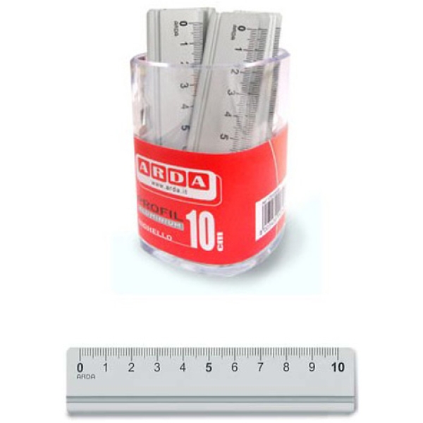 Barattolo 15 righelli alluminio 10cm arda - Z03327