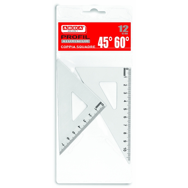 Coppia squadra profil alluminio 12cm 45° 60° arda - Z03328