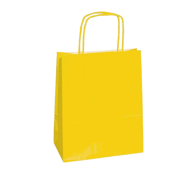 25 shoppers carta kraft 45x15x50cm twisted giallo - Z03404