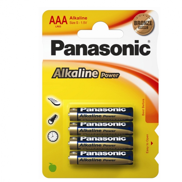 Blister 4 pile ministilo alkaline aaa 1,5v panasonic - Z03484