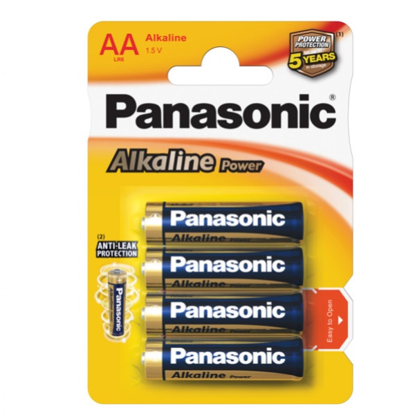 Blister 4 pile stilo alkaline aa 1,5v panasonic - Z03485