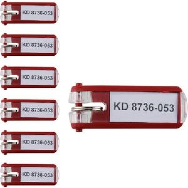 Scatola 6 portachiavi key clip rosso durable - Z03630